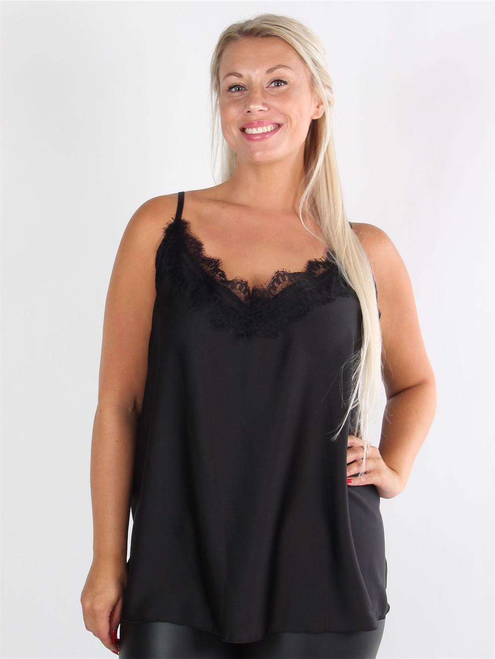 Carmita - Stroptop med blondekant